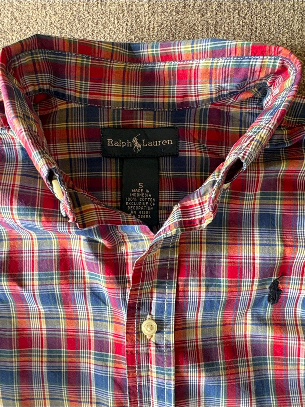 RALPH LAUREN Vintage Boys Button down Dress Shirt EUC Size 5